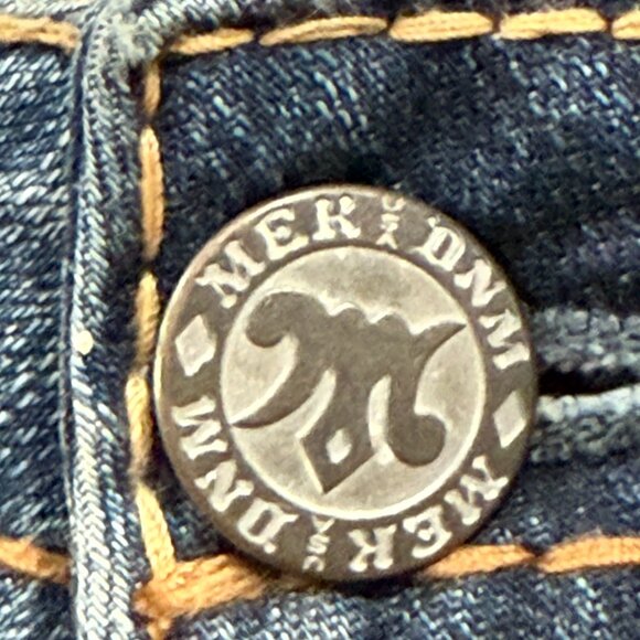 MEK DENIM LOW RISE BOOTCUT 25 Women's Denim Jeans Distressed Western Y2K Blue - Picture 6 of 12